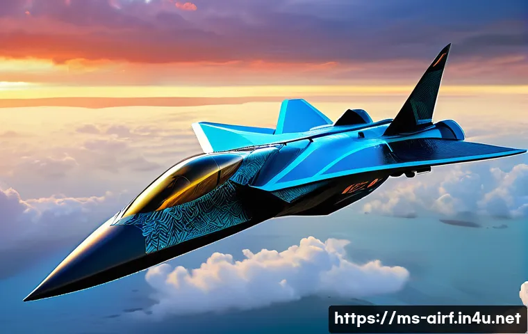 공군의 미래 항공 기술 - A futuristic Malaysian air force stealth fighter jet soaring over tropical rainforests and coastal w...